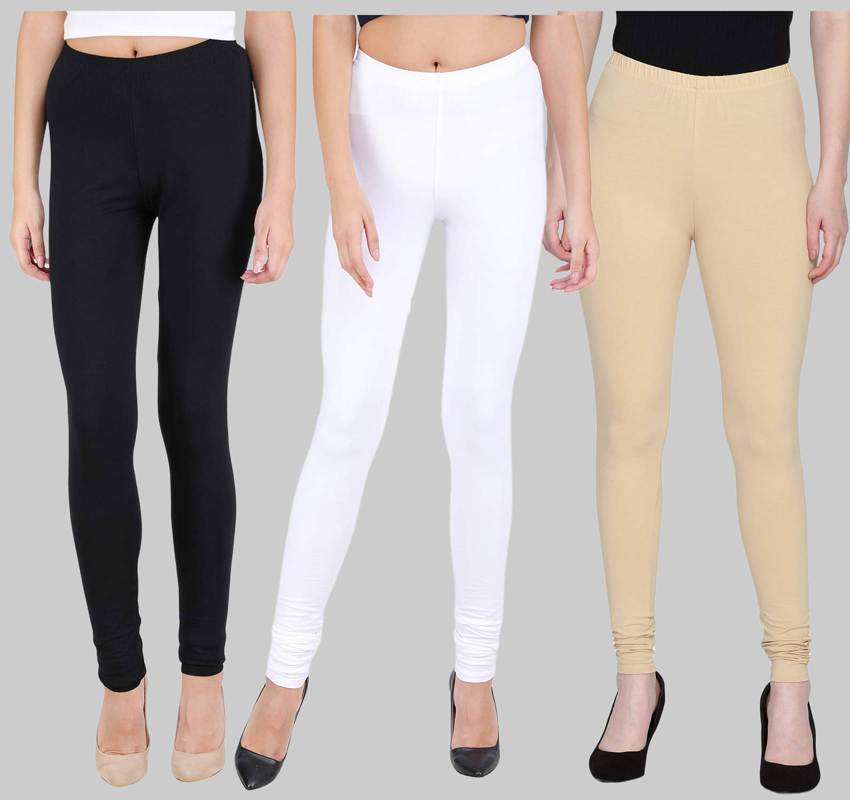     			FnMe - Multicolor Lycra Women's Leggings ( Pack of 3 )