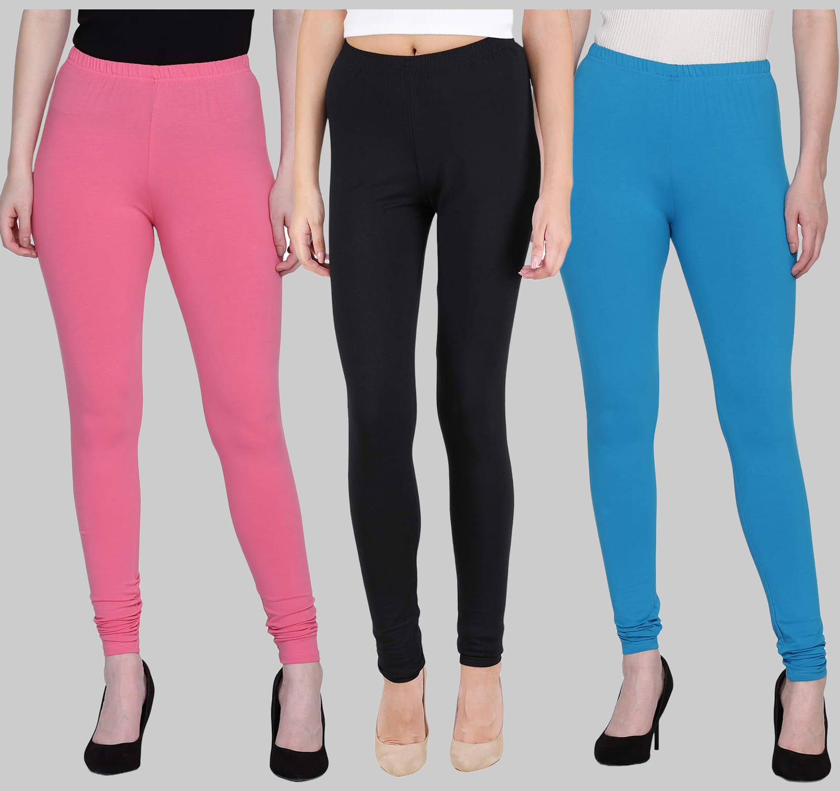     			FnMe - Multicolor Lycra Women's Leggings ( Pack of 3 )