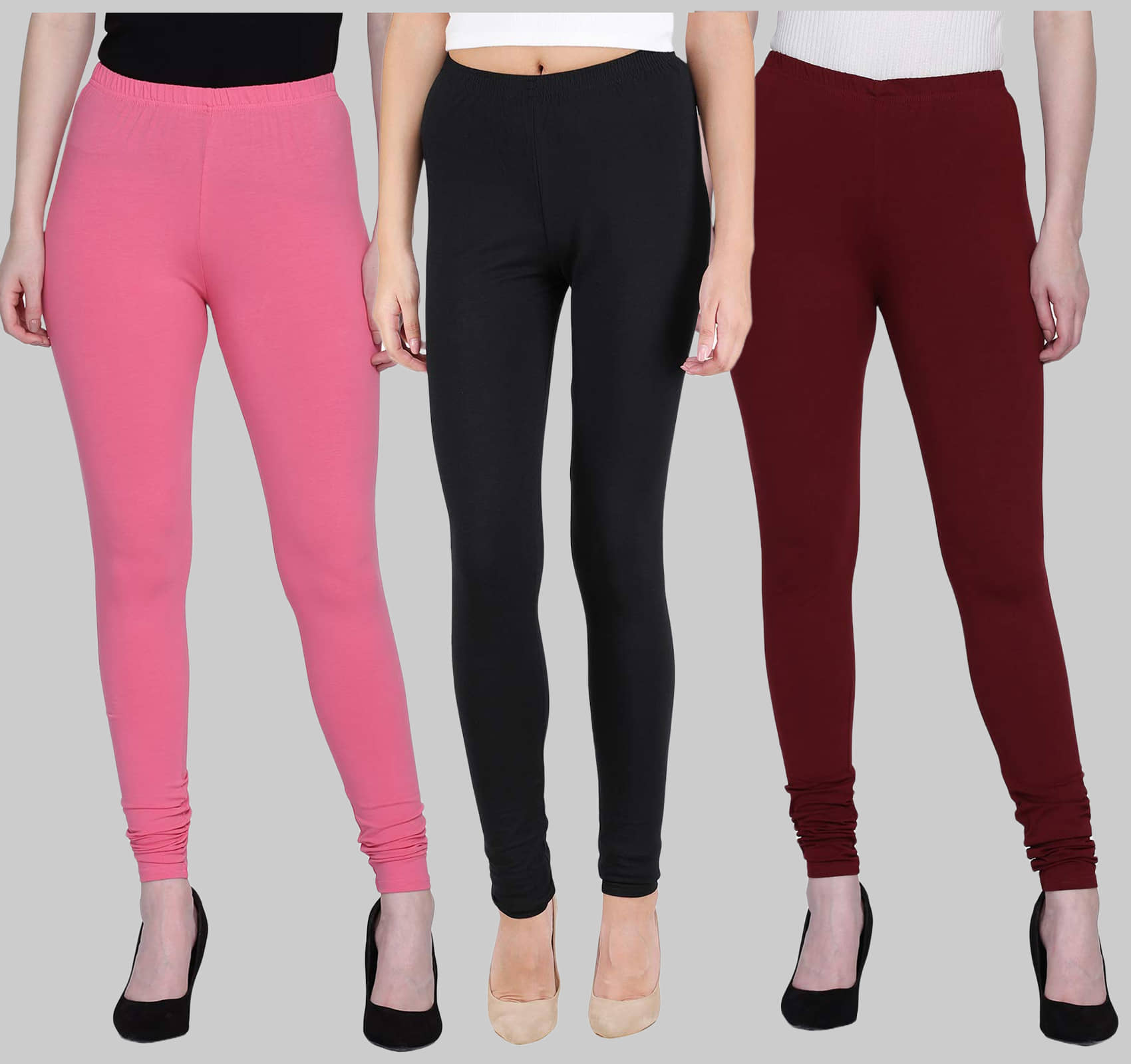 FnMe - Multicolor Lycra Women's Leggings ( Pack of 3 )