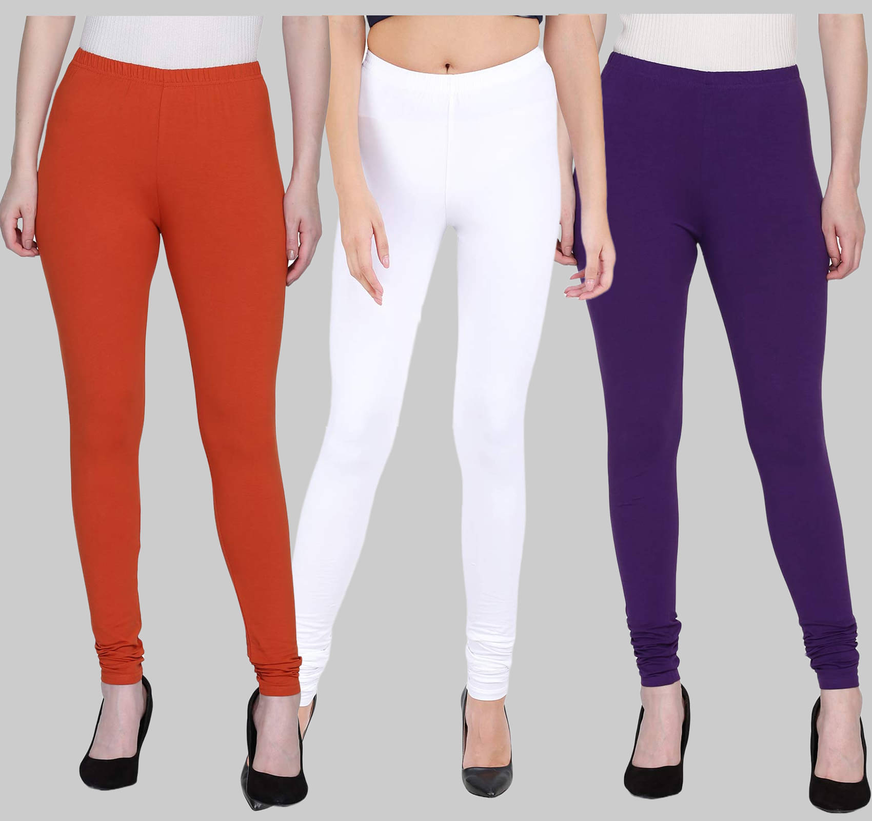     			FnMe - Multicolor Lycra Women's Leggings ( Pack of 3 )
