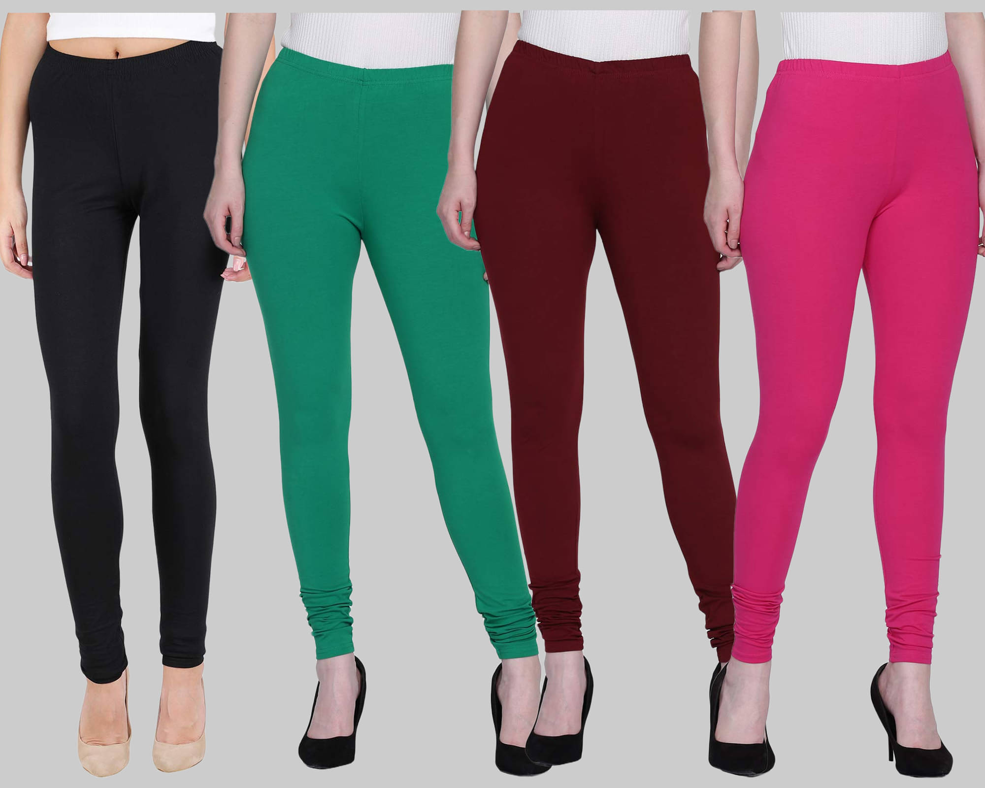     			FnMe - Multicolor Lycra Women's Leggings ( Pack of 4 )