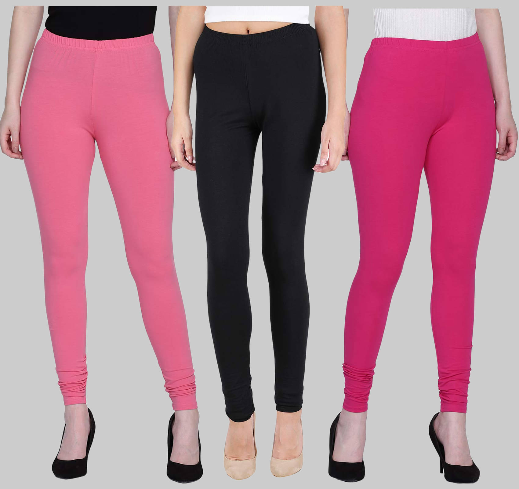     			FnMe - Multicolor Lycra Women's Leggings ( Pack of 3 )