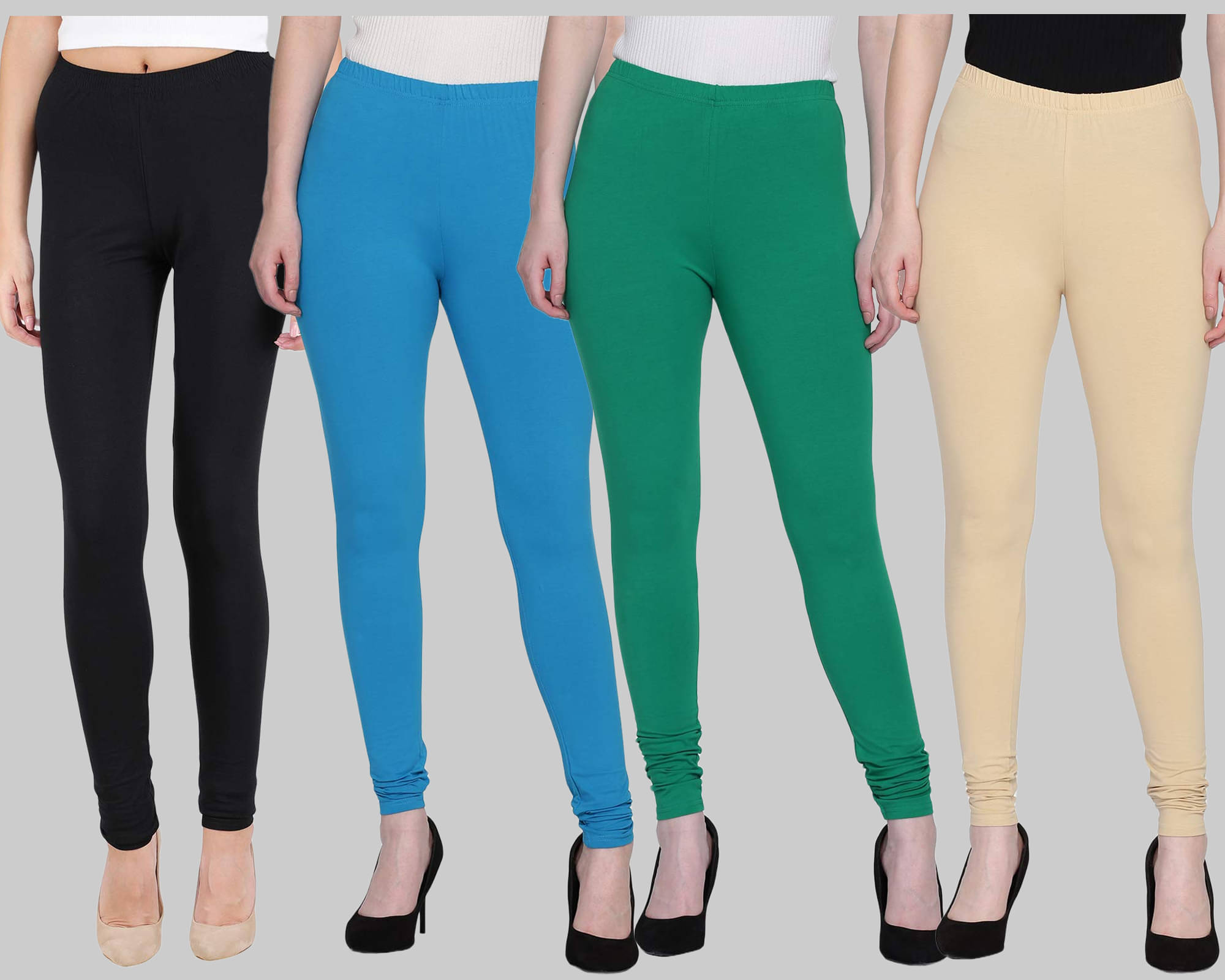     			FnMe - Multicolor Lycra Women's Leggings ( Pack of 4 )