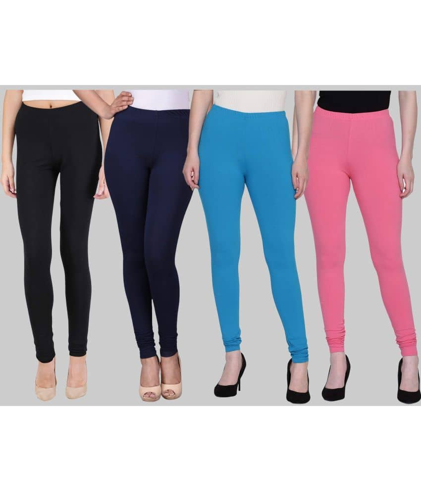 FnMe - Multicolor Lycra Women's Leggings ( Pack of 4 )