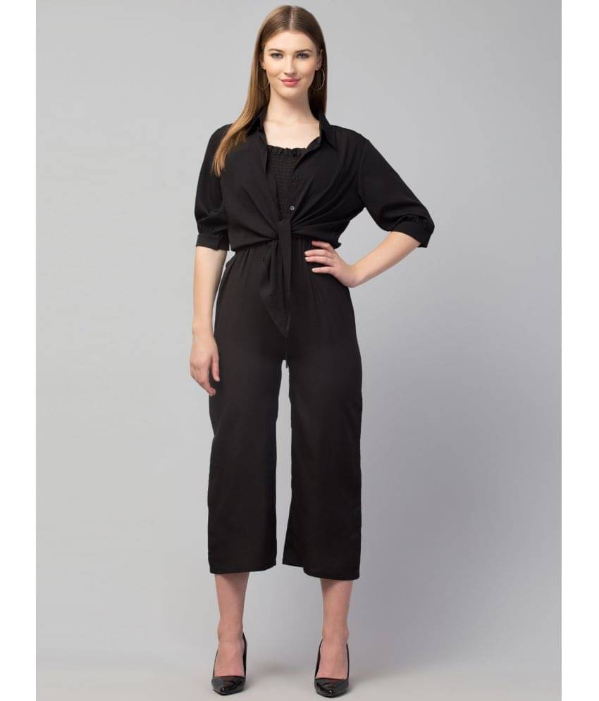     			Glito - Black Crepe Regular Fit Women's Jumpsuit ( Pack of 1 )