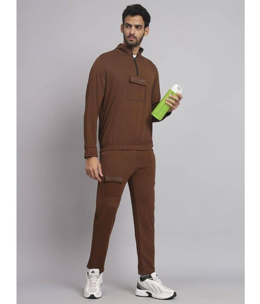     			Glito - Brown Polyester Slim Fit Men's Tracksuit ( Pack of 1 )