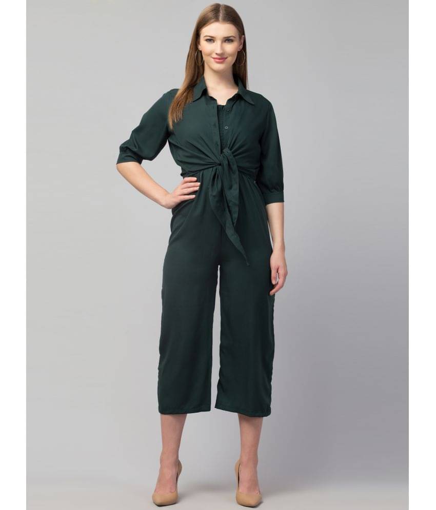     			Glito - Green Crepe Regular Fit Women's Jumpsuit ( Pack of 1 )