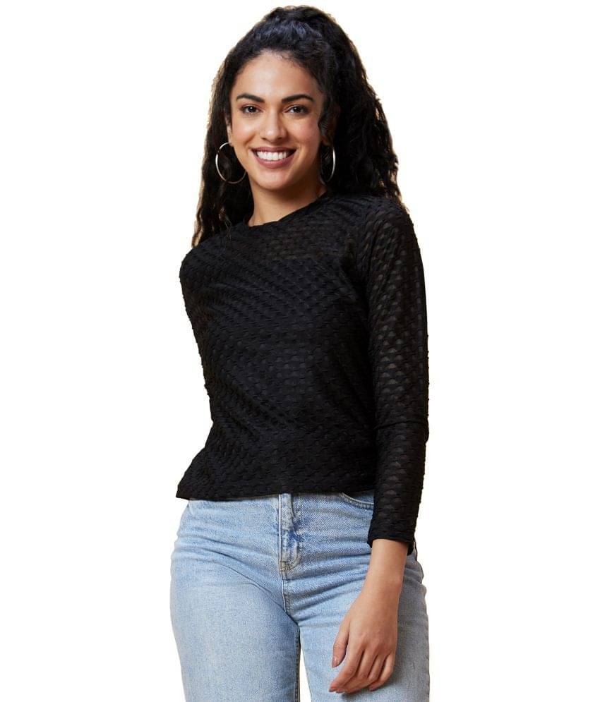 Globus - Black Polyester Women's Regular Top ( Pack of 1 ) Globus - Black Polyester Women's Regular Top ( Pack of 1 )
