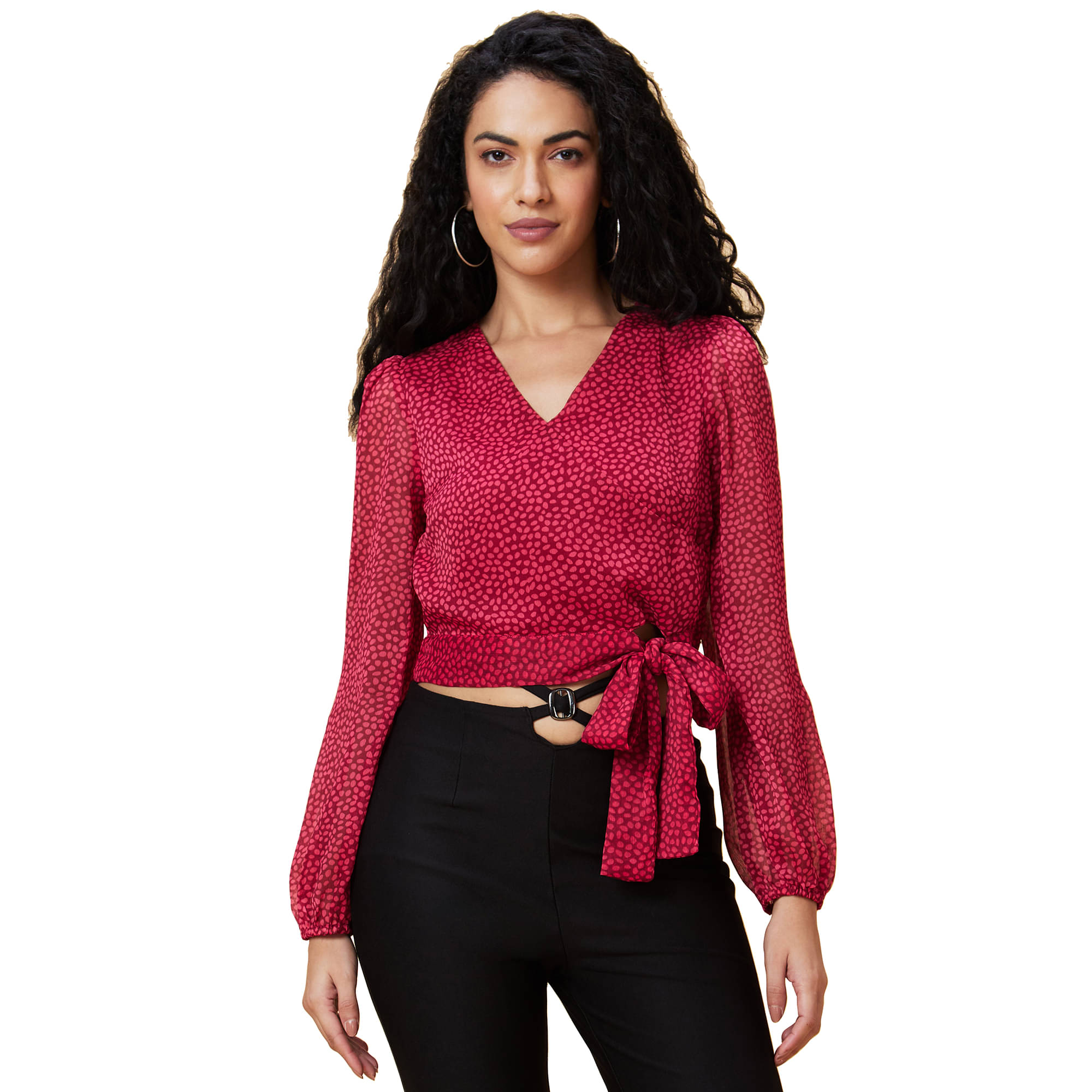 Globus - Maroon Polyester Women's Regular Top ( Pack of 1 )     			Globus - Maroon Polyester Women's Regular Top ( Pack of 1 )