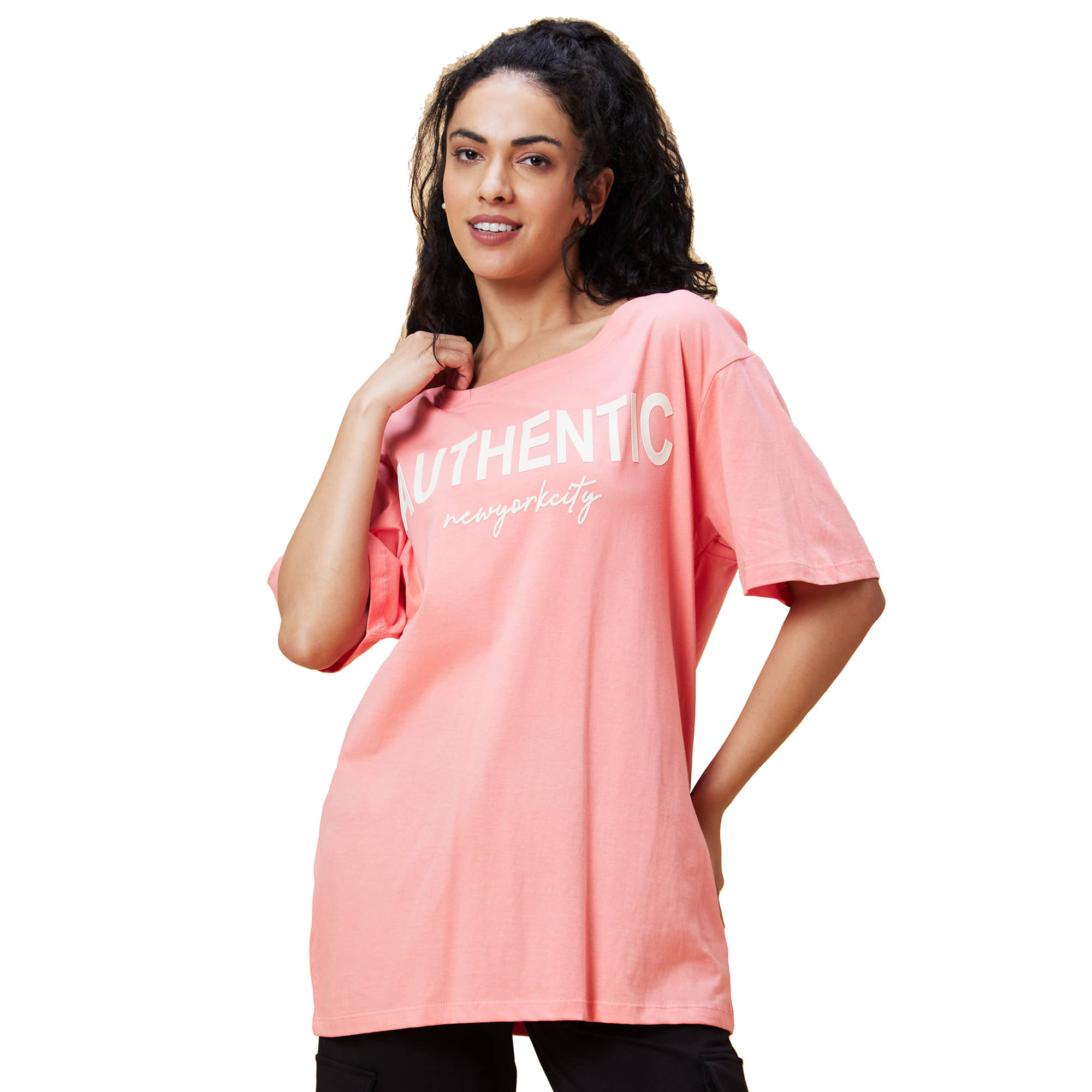     			Globus - Pink Cotton Slim Fit Women's T-Shirt ( Pack of 1 )