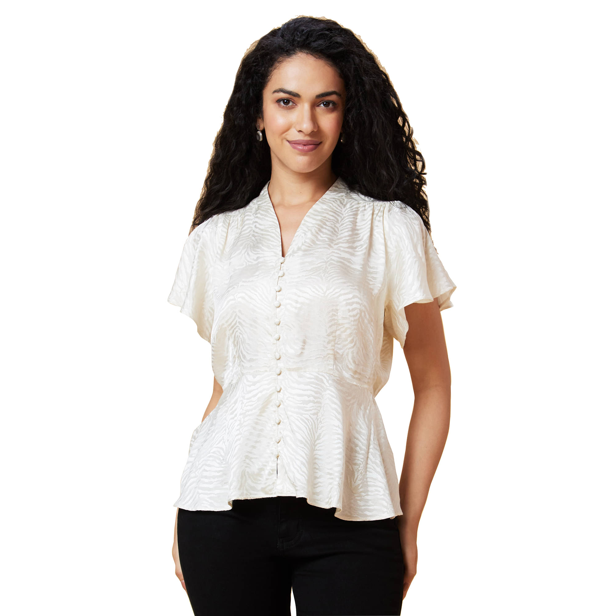 Globus - White Viscose Women's Regular Top ( Pack of 1 ) Globus - White Viscose Women's Regular Top ( Pack of 1 )