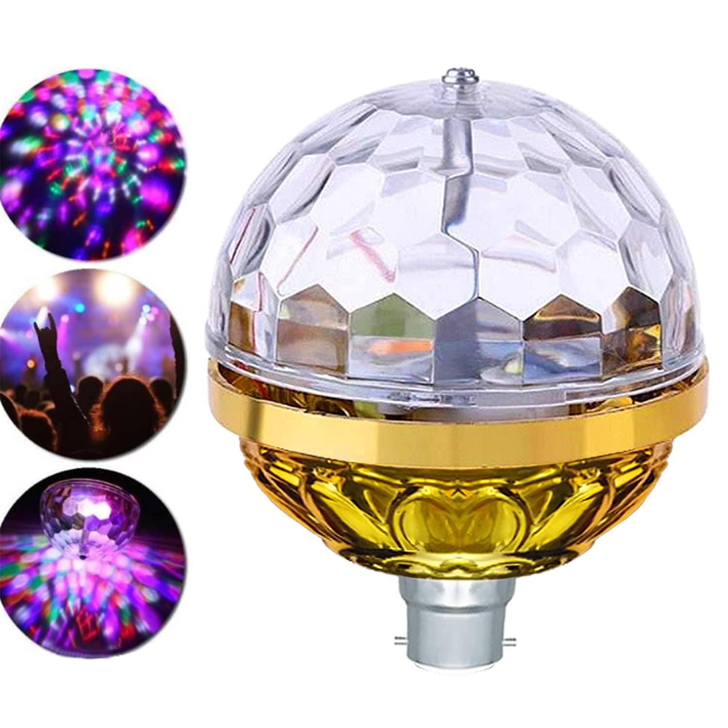 DAJUBHAI 360 Degree Rotating Disco Bulb for Home Bedroom Hall Bedroom Dancing Stage Birthday Party Disco Bulb ( Pack of 1)