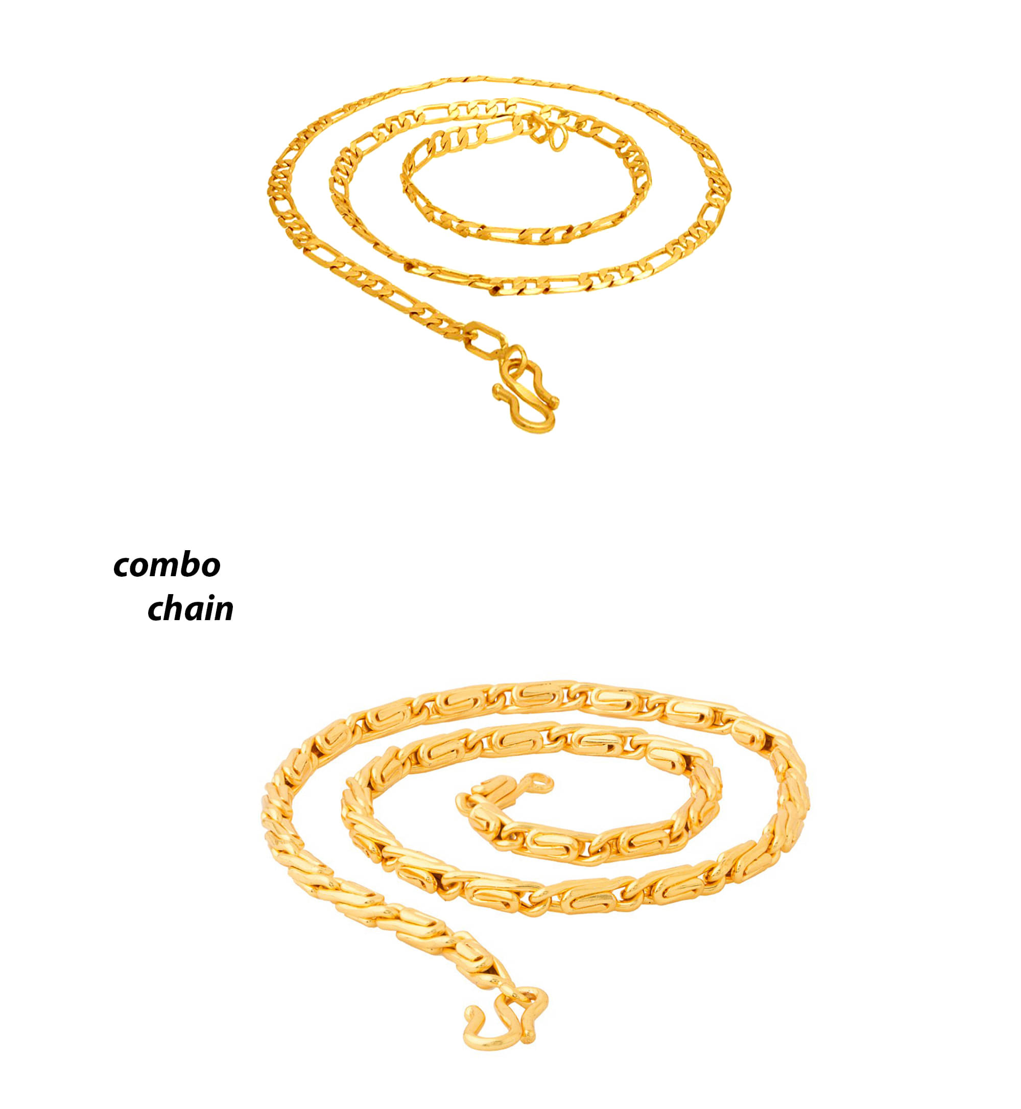     			JIPPA Gold Plated Chain ( Set of 2 )