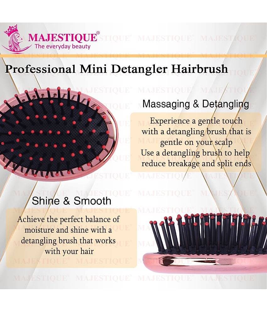 Majestique Mini Detangler Hair Brush Massage Paddle brush for Adults & Kids - Color May Vary