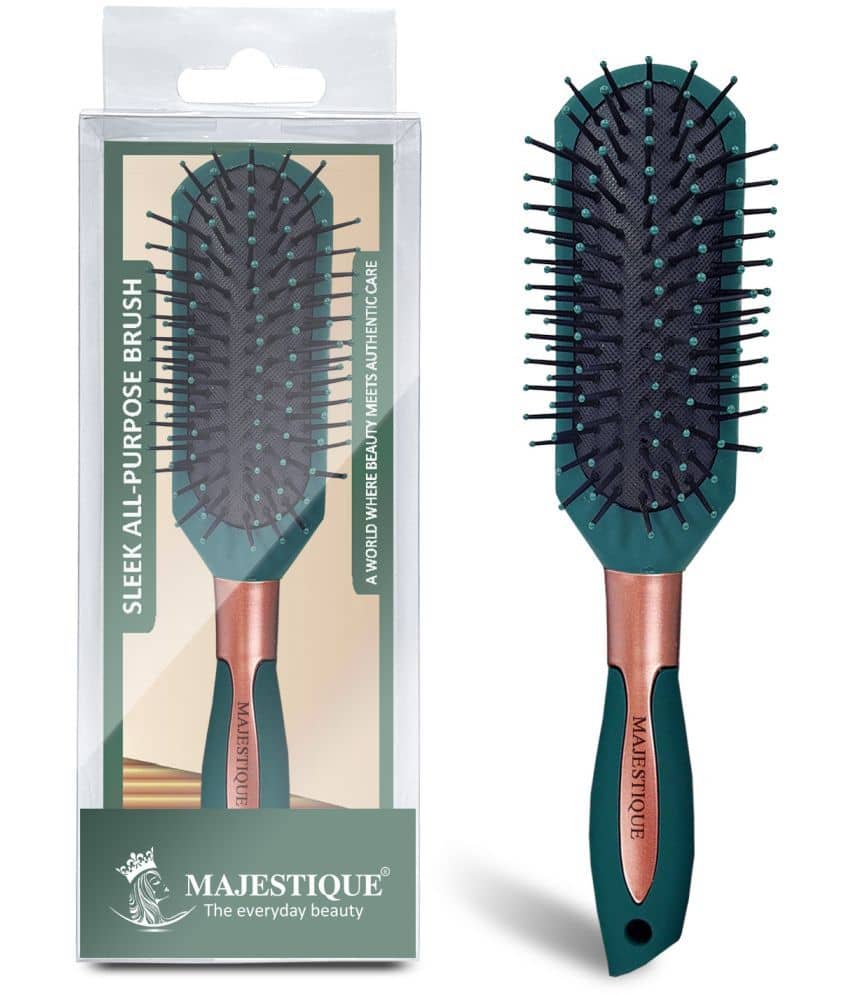 Majestique Sleek All-purpose Hair Brush for Separating, Shaping & Defining Curls For Women (Green)