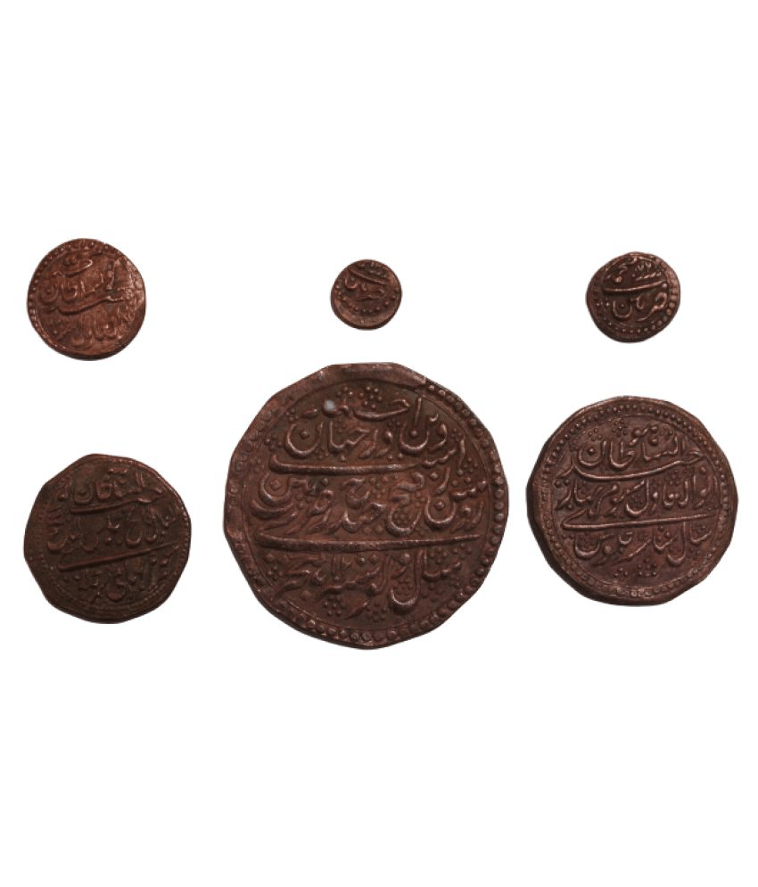 MYSORE STATE TIPU SULTAN KALIKUT (AH- 1215 )SIX DIFFERENT SIZE COIN SET MYSORE STATE TIPU SULTAN KALIKUT (AH- 1215 )SIX DIFFERENT SIZE COIN SET