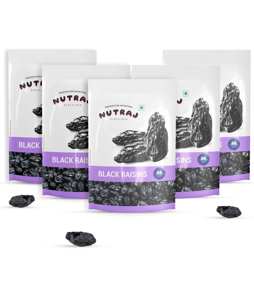     			Nutraj Black Raisins 1 Kg (200g X 5), Seedless Black Raisins, Kali Kismish