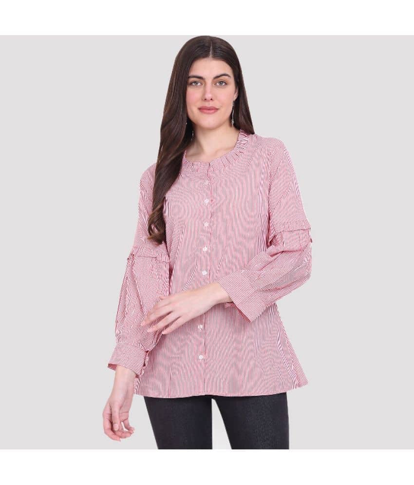 PP Kurtis Women Striped Rayon Shirt ( Pink )