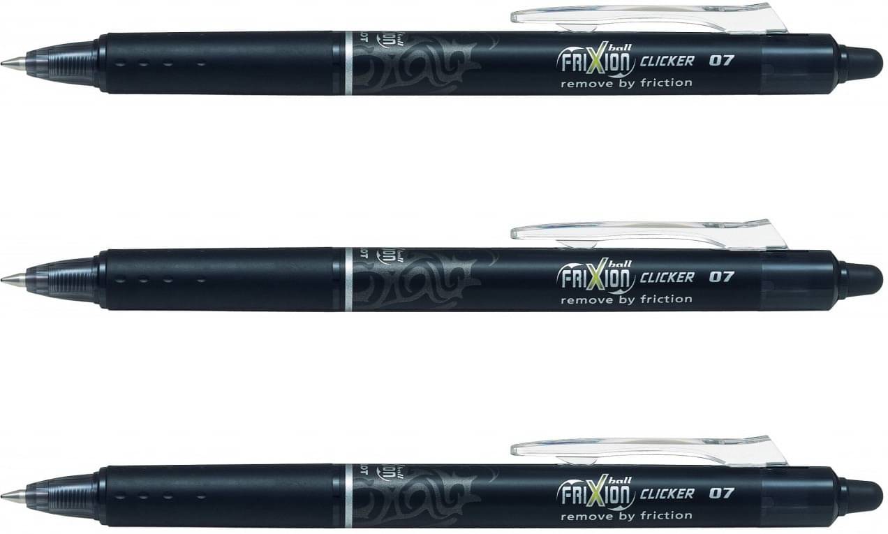     			Pilot Frixion Clicker Retractable Erasable Ball Pen with Erase and rewrite repeatedly (Black) Pack of 3