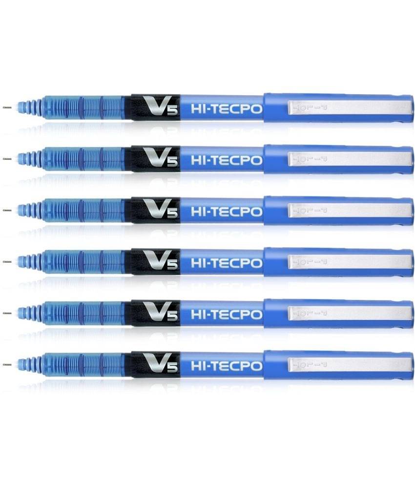 Pilot Hi-Tecpoint V5 Liquid Ink Roller Ball Pen (Blue) Pack of 6 Pilot Hi-Tecpoint V5 Liquid Ink Roller Ball Pen (Blue) Pack of 6