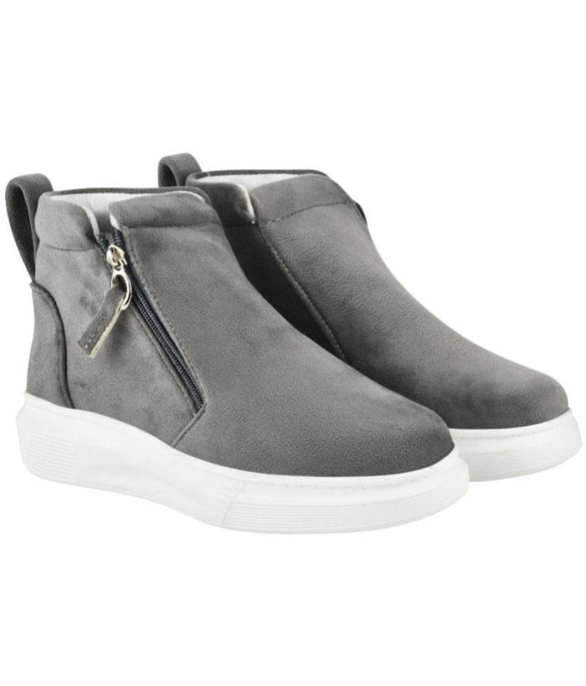     			Shoetopia - Light Grey Women's Ankle Length Boots