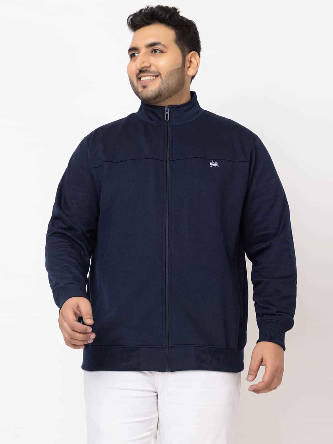     			YHA Fleece Men's Casual Jacket - Navy ( Pack of 1 )