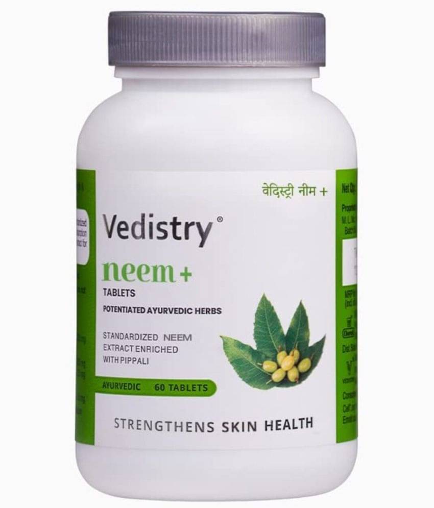     			Vedistry Neem+ Tablets Promotes Skin Health Control Acne Natural Blood Purifier 60 Tabs (Pack Of 1)