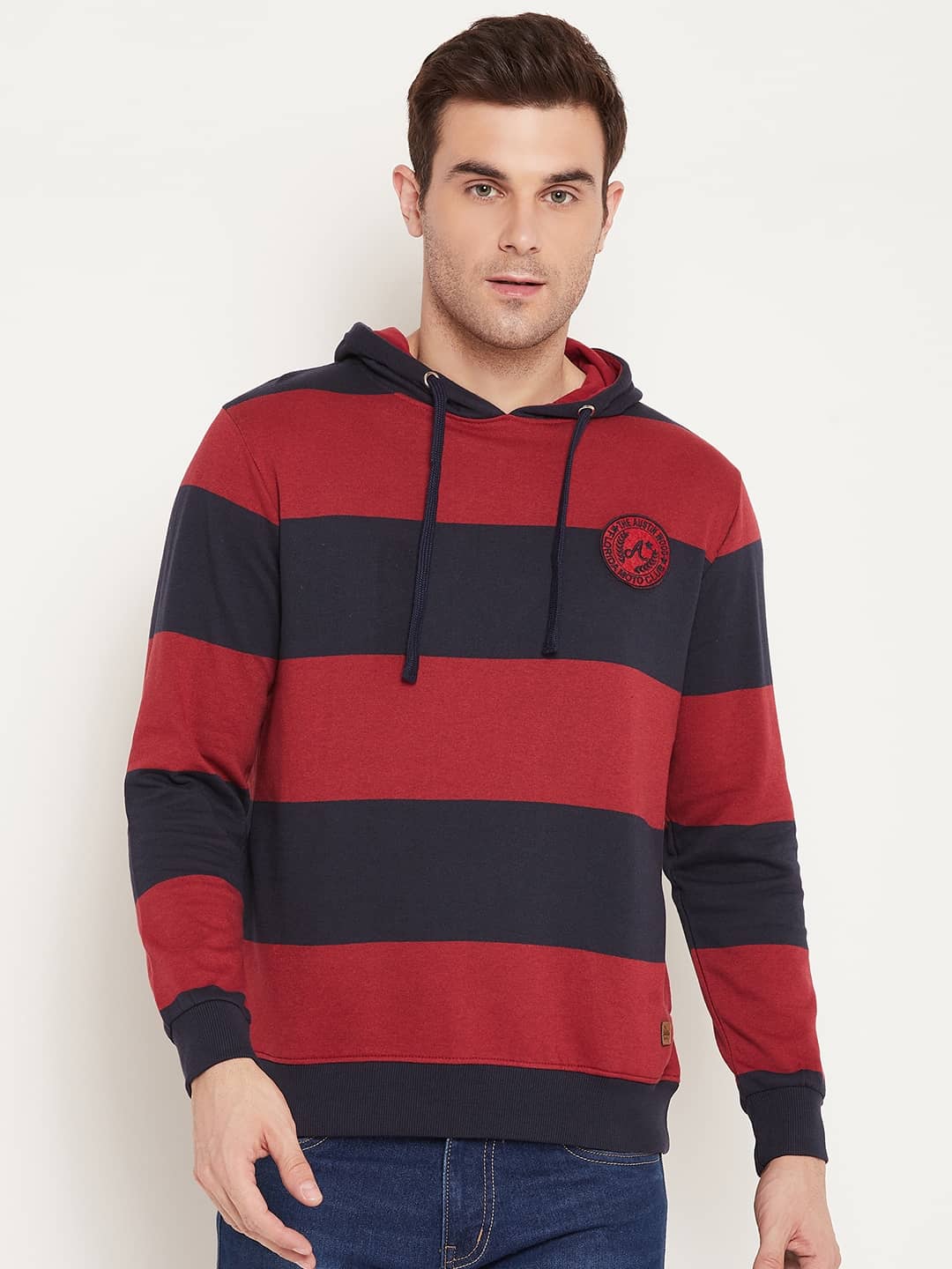 AUSTIN WOOD Fleece Hooded Men's Sweatshirt - Multi ( Pack of 1 )