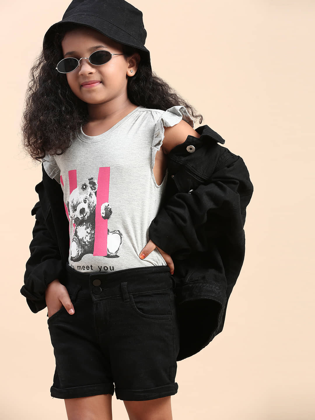 CODEZ Pack of 1 Girls Cotton Blend T-Shirt ( Gray )