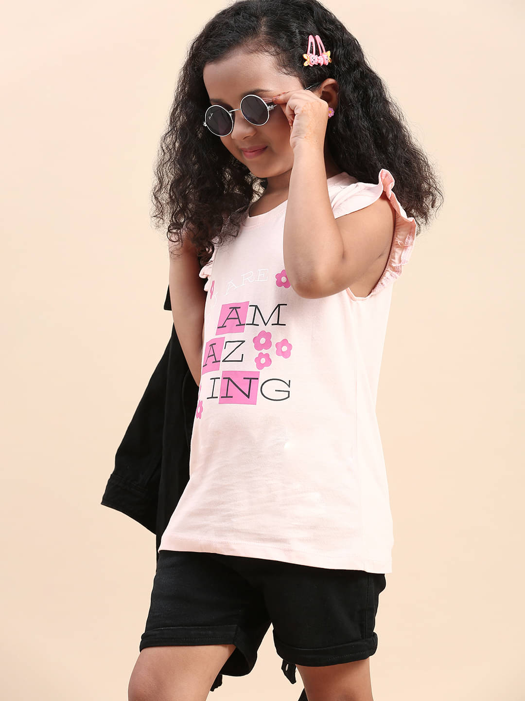     			CODEZ - Pink Cotton Blend Girls T-Shirt ( Pack of 1 )