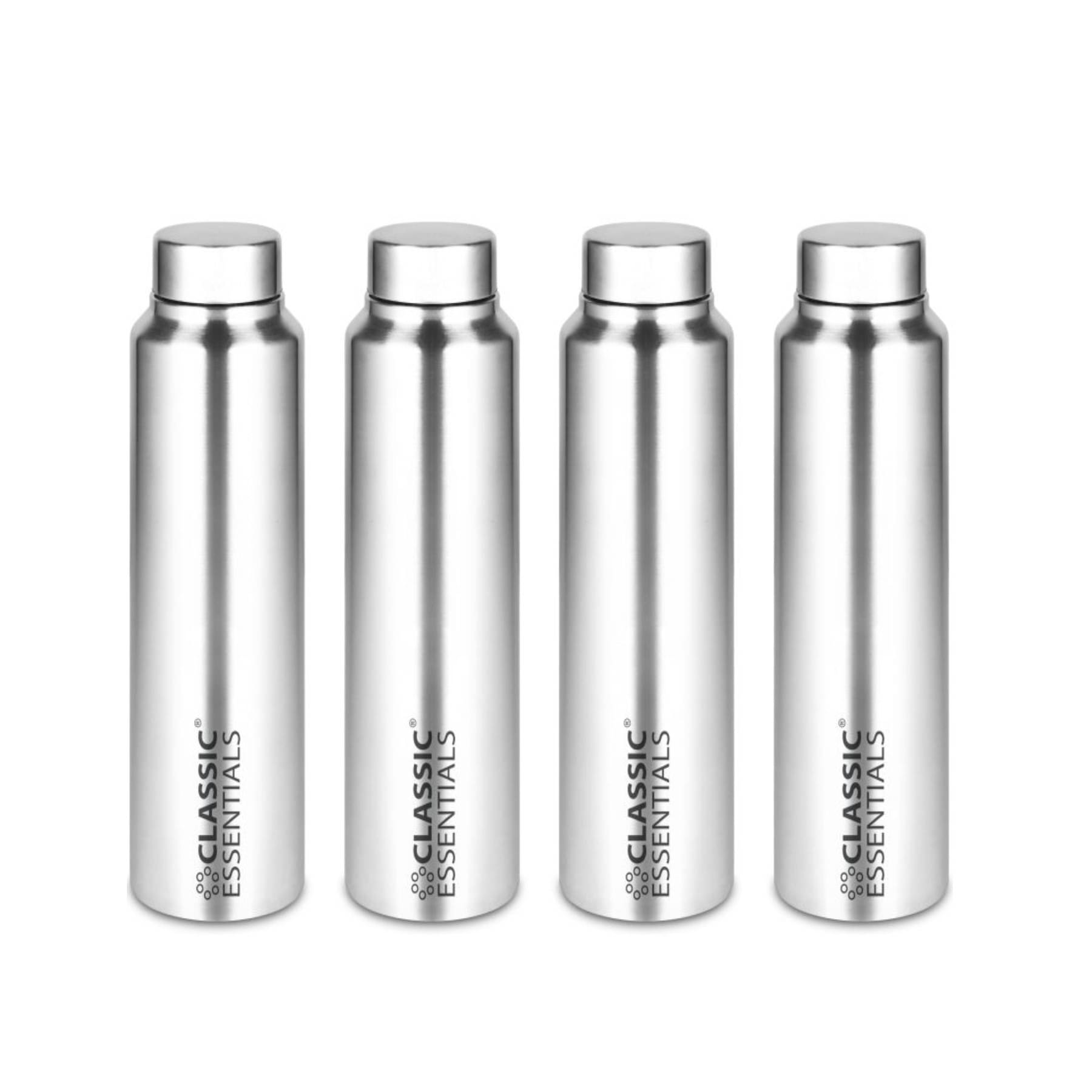     			Classic Essentials Hydrate Water bottle Silver Water Bottle 1000 mL ( Set of 4 )