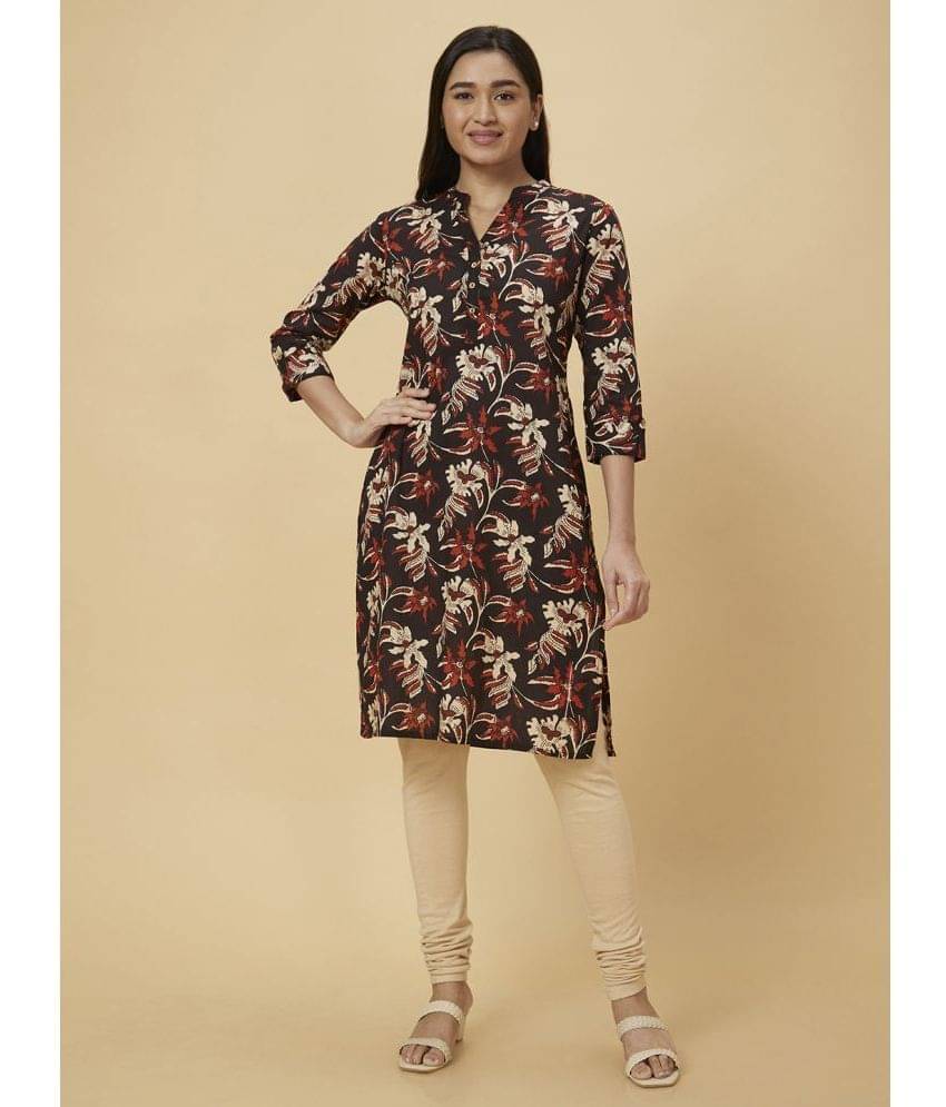     			Globus - Brown Cotton Women's Straight Kurti ( Pack of 1 )