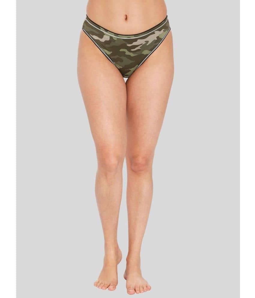 ILRASO Cotton Printed Women's Bikini ( Green )