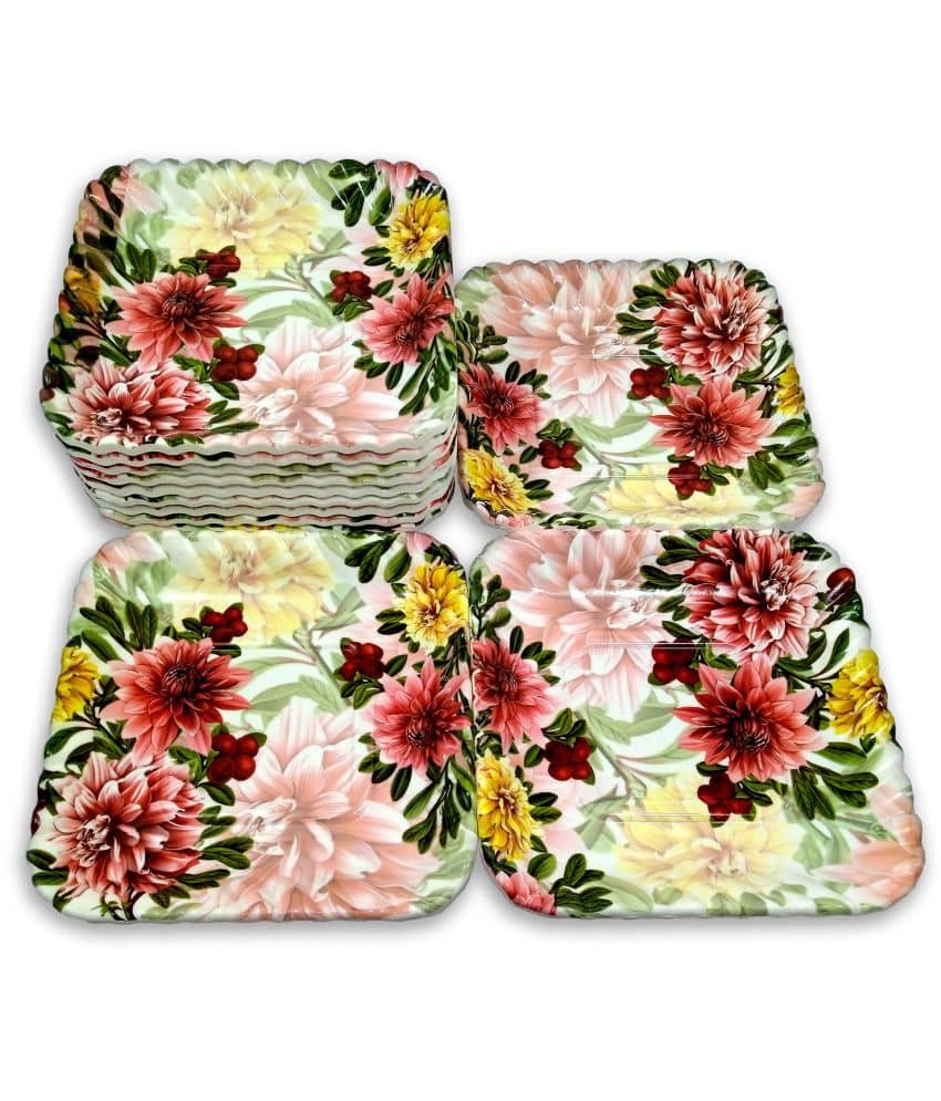 Inpro 12 Pcs Melamine Multi Color Quarter Plate