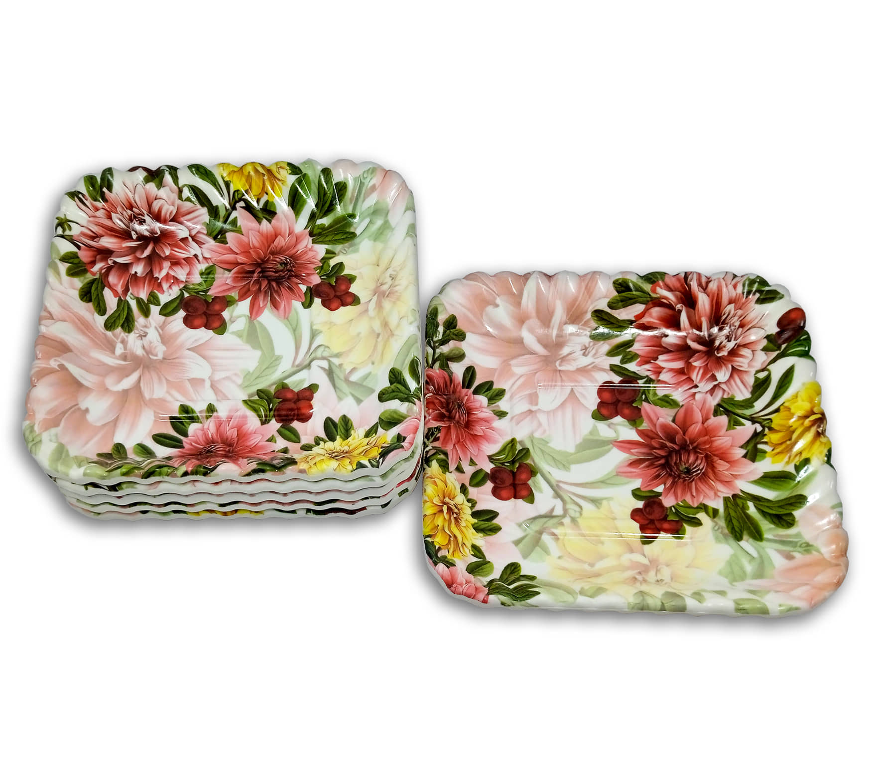 Inpro 6 Pcs Melamine Multi Color Quarter Plate