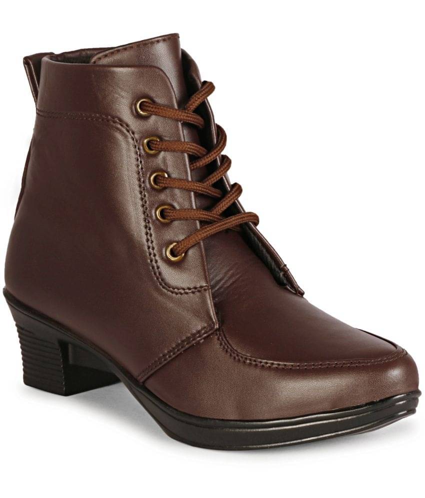     			Ishransh - Brown Women's Ankle Length Boots