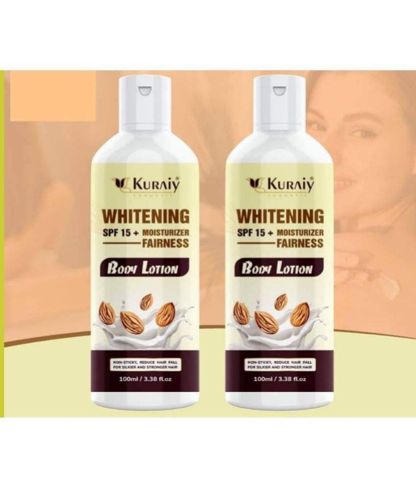     			KURAIY New Almond Body Lotion for Body Almond Oil & Vitamin E For Men & Women (100 ml) Pack Of 2