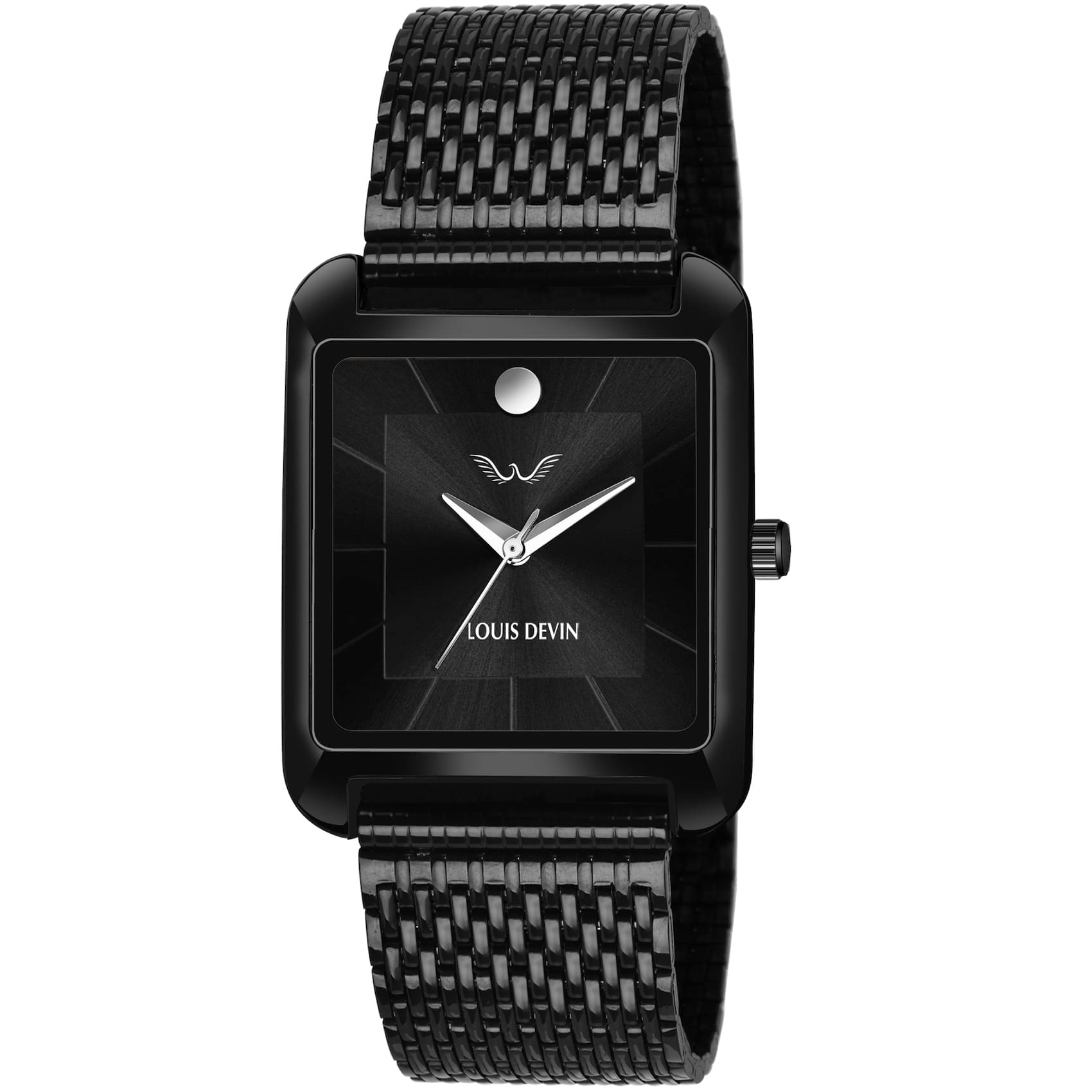     			LOUIS DEVIN - Black Metal Analog Men's Watch