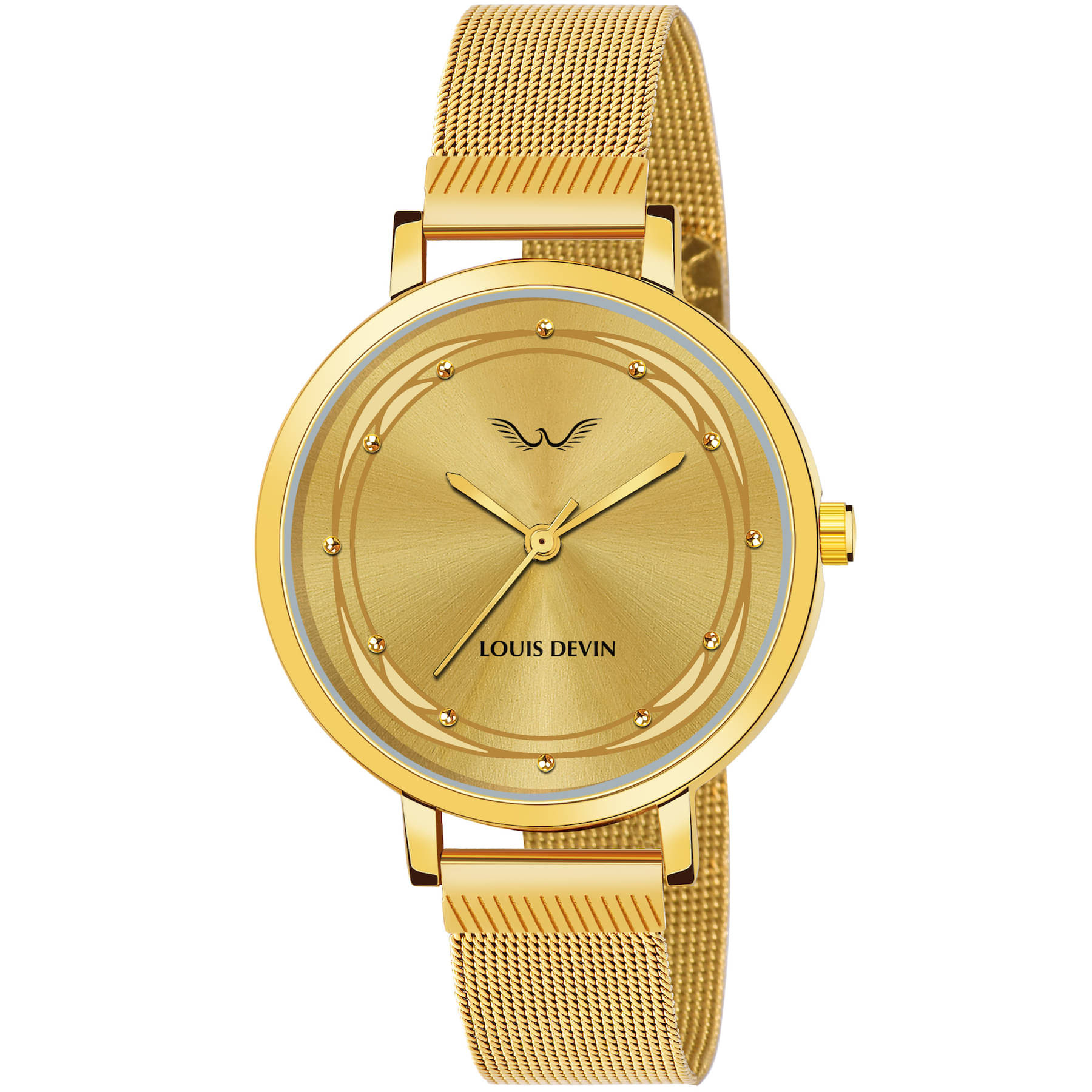    			LOUIS DEVIN - Gold Metal Analog Womens Watch
