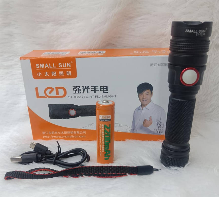 SMALL SUN T-193 RECHAREABLE USB LED TORCH TORCH WITH ZOOM SMALL SUN T-193 RECHAREABLE USB LED TORCH TORCH WITH ZOOM