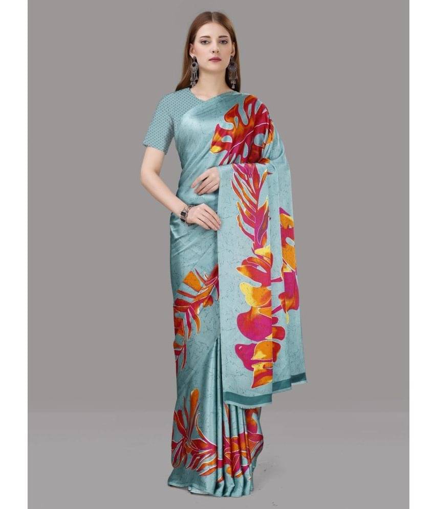 Sitanjali Silk Blend Printed Saree With Unstitched Blouse Piece ( SkyBlue ) Sitanjali Silk Blend Printed Saree With Unstitched Blouse Piece ( SkyBlue )