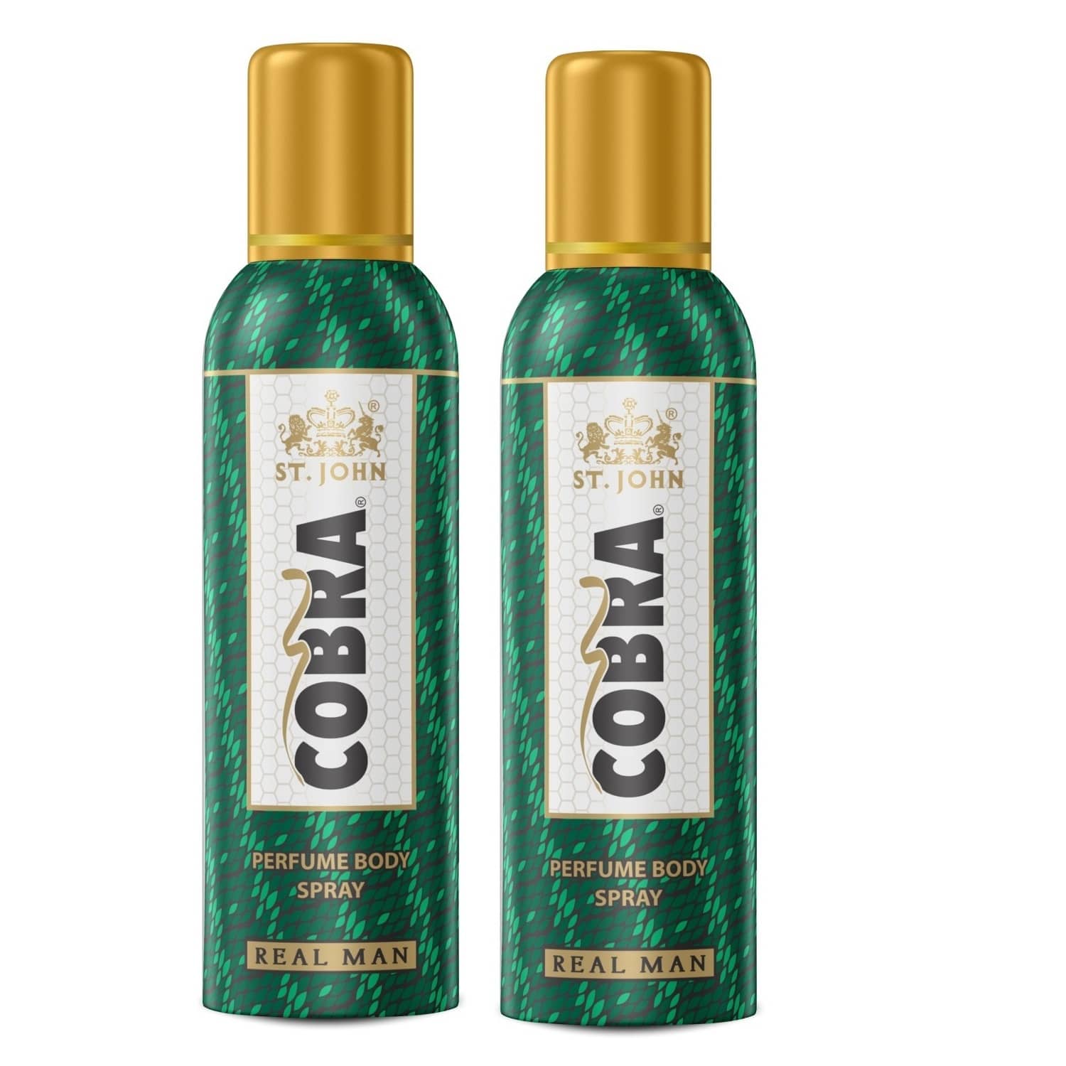 ST.JOHN Cobra No Gas Real Men Deodorant Spray for Men 100ml Each (200ml) Pack of 2