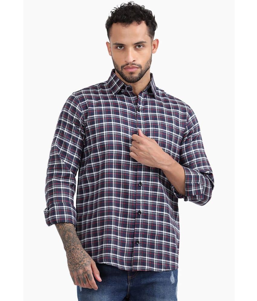 TrendiVastra Cotton Blend Slim Fit Checks Full Sleeves Men's Casual Shirt - Multicolor ( Pack of 1 )
