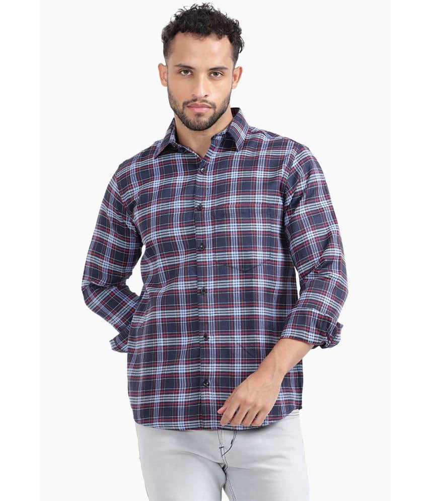TrendiVastra Cotton Blend Slim Fit Checks Full Sleeves Men's Casual Shirt - Multicolor ( Pack of 1 )
