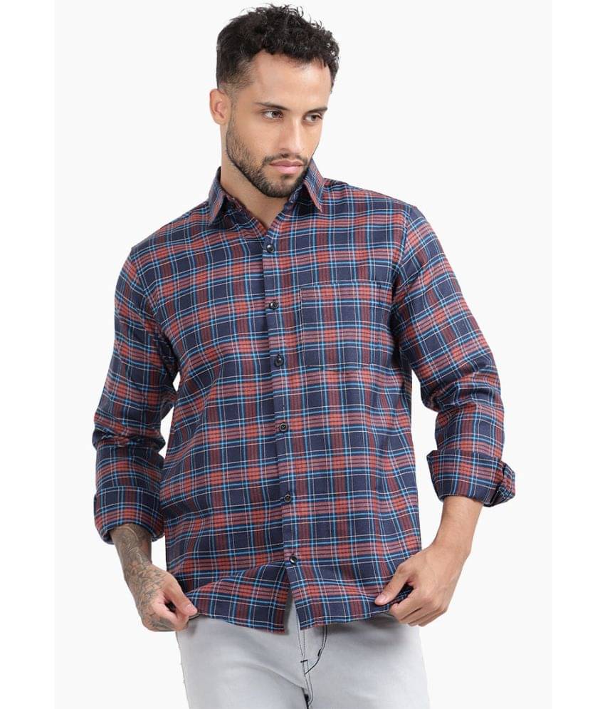     			TrendiVastra Cotton Blend Slim Fit Checks Full Sleeves Men's Casual Shirt - Multicolor ( Pack of 1 )