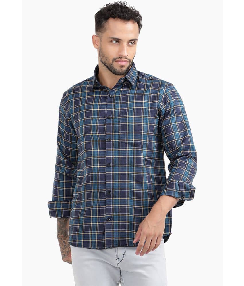 TrendiVastra Cotton Blend Slim Fit Checks Full Sleeves Men's Casual Shirt - Multicolor ( Pack of 1 )