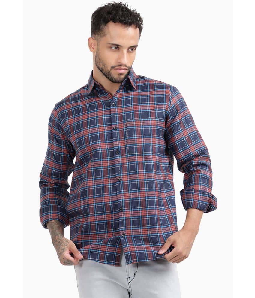 TrendiVastra Cotton Blend Slim Fit Checks Full Sleeves Men's Casual Shirt - Multicolor ( Pack of 1 )