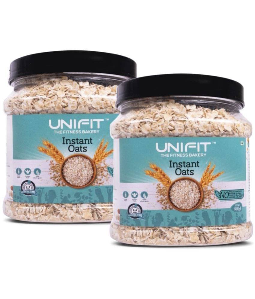 UNIFIT Instant Oats Healthy Breakfast Rich Source of Protein & High Fiber Oats 800 gm Pack of 2 UNIFIT Instant Oats Healthy Breakfast Rich Source of Protein & High Fiber Oats 800 gm Pack of 2