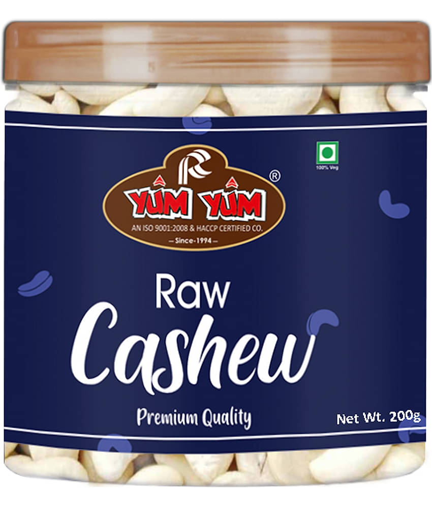 YUM YUM Premium Raw Cashews Nut Kaju 200g Jar Cashews (200 g)