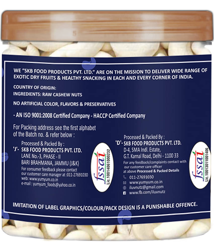 YUM YUM Premium Raw Cashews Nut Kaju 200g Jar Cashews (200 g)